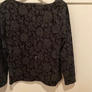 Talbots Print light weight top button back size medium